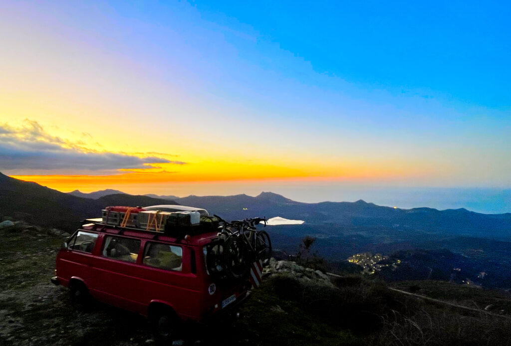 van by the sunset