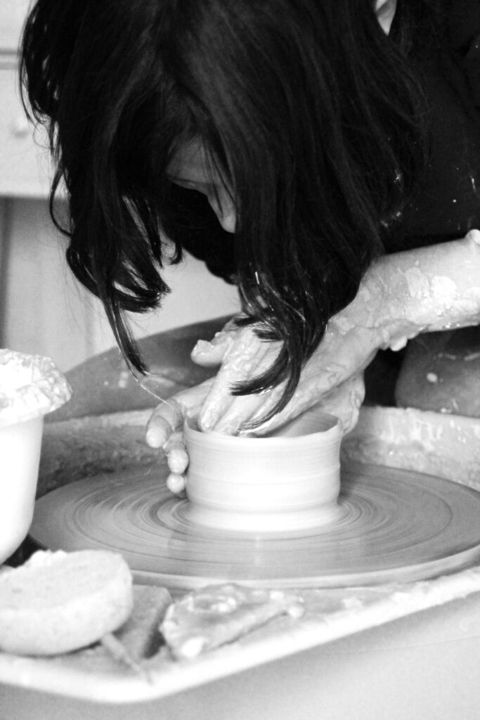 turning ceramics on the wheel